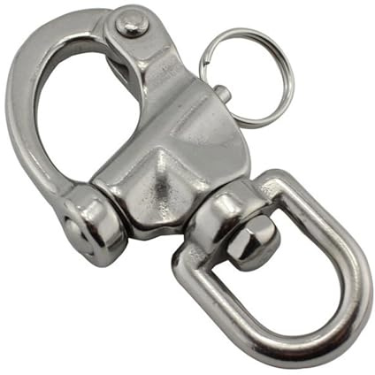 ULTECHNOVO Karabinerhaken aus Edelstahl für schwere Anwendungen, Schäkel aus Edelstahl, drehbarer Schnapphaken mit Öse für Bootsarbeiten und Outdoor-Ausrüstung