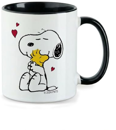 ONOMATO! Peanuts Snoopy Woodstock Tasse, Keramik Kaffeetasse 330 ml, Teetasse mit Cartoon-Motiv, Peanuts Geschenke Tasse für Damen, Herren und Kinder zu Weihnachten