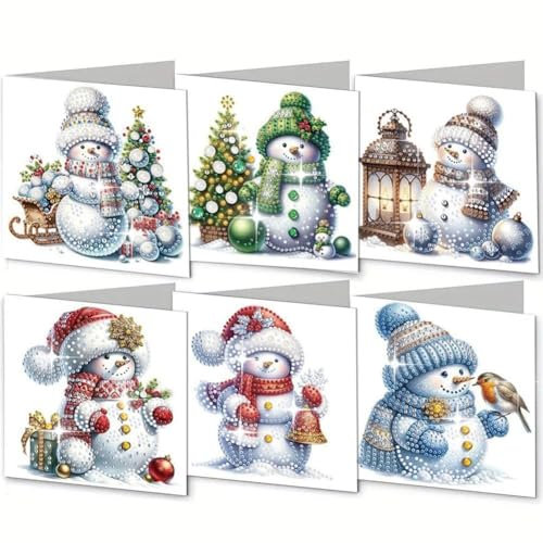 6-teiliges Weihnachtskarten-Set für 2024, Weihnachtskarten-Set, Geschenk, Weihnachtssets, Erwachsene, Grußkarten, Karten zum Bemalen von Erwachsenen, Basteln, Weihnachten, für Grußkarten, Grußkarten,