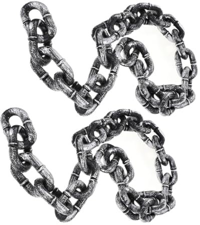 Alasum 2pcs Halloween Chain Decor Realistic Fake Chain Prop for Spooky Party Atmosphere for Haunted House Decorations and Costume Accessories