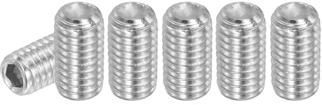 PATIKIL 30 Stück Madenschraube M6 x 8mm, 304 Edelstahl Madenschrauben Set für Türklinken Halterung Möbel Lampen Wasserhahn Reparaturen, Silber Innensechskant Gewindestifte Schrauben Set
