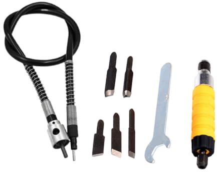 Set di Scalpello Elettrico, Utensile da Intaglio | Acciaio Giallo, per Decorazione Mobili e Fai, Struttura Elettronica Maneggevole
