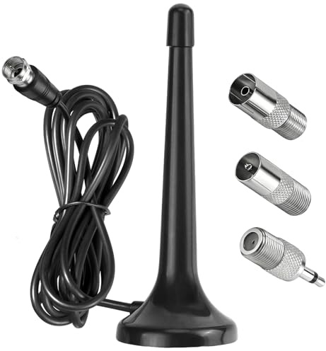 Dab Fm Ukw Radio Antenne, Digitale Radio Antenne Inklusive mit Magnetfuß | 3 Adapter und 3m Verlängerungskabel für HiFi-Empfänger AV Receiver Stereoanlagen