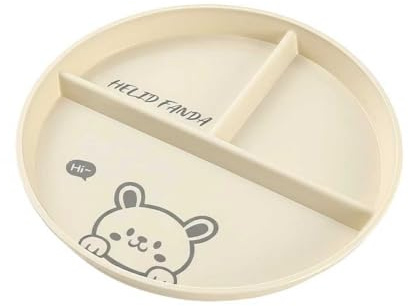 ARYIMYDP Assiette Compartiment Enfant Antidérapante, Matériau Recyclé Sécuritaire, Idéal Petit Déjeuner Goûter Bébé
