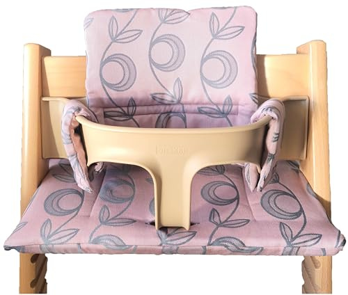 Kadem® Sitzkissen 100% Bio Baumwolle | Classic Kissen Sitzbezug Hochstuhlauflage | 2-teilig passend für Stokke Tripp Trapp Kinderhochstuhl | maschinenwaschbar einfache schnelle Befestigung | blossi