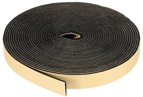 PATIKIL Nastro Autoadesivo in Schiuma, 30mm W x 3mm T x 10m EPDM Neoprene Nastro Isolante Guarnizione Gomma Adesiva per Porte Finestra e Condizionatore, Nero