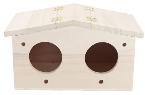 RIZGHWOY Nichoir en Bois, Style Cabane en Rondins, Design Mignon et aéré, Idéal pour Abriter et Reproduire Les Oiseaux dans Votre Jardin. Fabriqué en Bois de platane. : 23 X 12,9 X 12,5