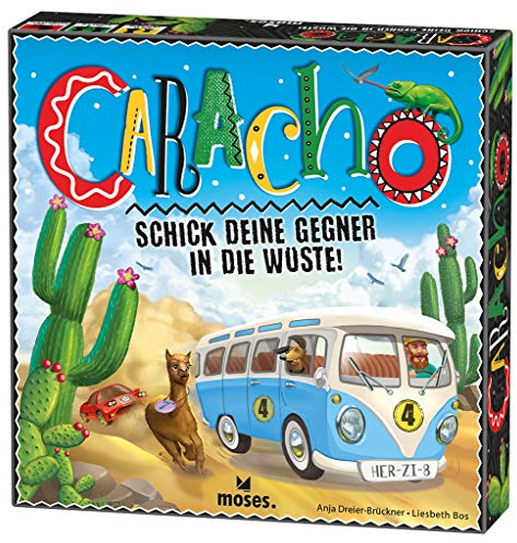 Caracho! | Mit Karacho durch die Wüste | Ein Würfel- und Deduktionsspiel | Lustiges Familienspiel mit 16 hochwertigen Würfeln: Schick deine Gegner in die Wüste!