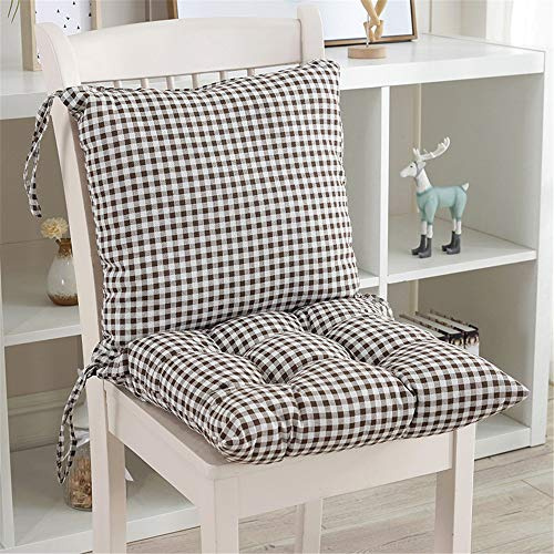CULASIGN 1PC Niedriglehner Stuhlkissen mit Rückenteil Sitz und Rückenkissen mit Bänder Polsterauflage Gartenstuhl (4#,45x45x7cm)
