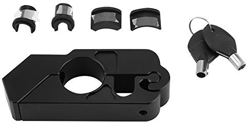 Antirrobo Moto + Akozon Candado Universal Cnc De Aleación De Aluminio Para Manillar De Motocicleta, Bloqueo De Palanca De Freno De Seguridad Del Vehículo (Negro)