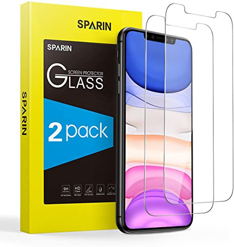 SPARIN Panzer Schutz Glas für iPhone 11/ XR und iPhone 12/12 Pro Schutzfolie, 2 Stück Displayschutzfolie für iPhone 12/12 Pro, 9H Härte Glas
