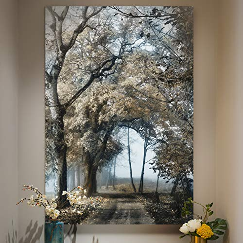 Renditions Gallery Canvas Nature Wall Art Modern Paintings & Prints Decor Romantic Secretive Forest Path Glam Artwork Wall Hanging for Bedroom Living Room Office Kitchen - 24x36 LT06