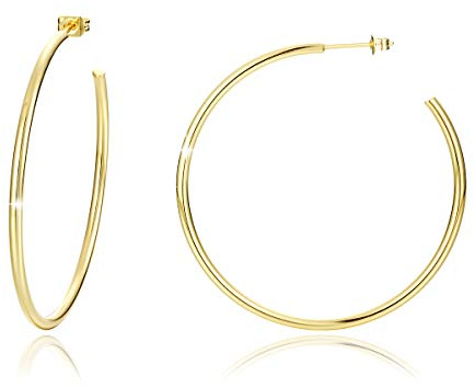 SIMPLGIRL 14K Gold Creolen Ohrringe 925 Sterling Silber Kreis Endless Creolen Ohrringe für Frauen Mädchen Große Gold Creolen 44mm 50mm