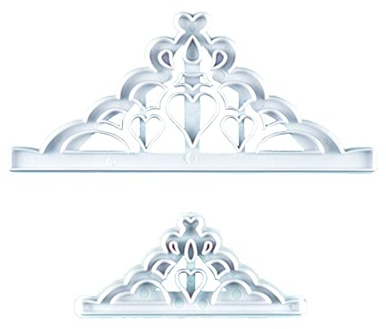 UYST 4 ensembles 3D Couronne Forme De Gâteau couronne Décorations de Gâteaux de Bordure Couronne Moule pour décoration gâteau mariage cupcakes chocolat pâtisserie décoration biscuits Motifs Dentelle
