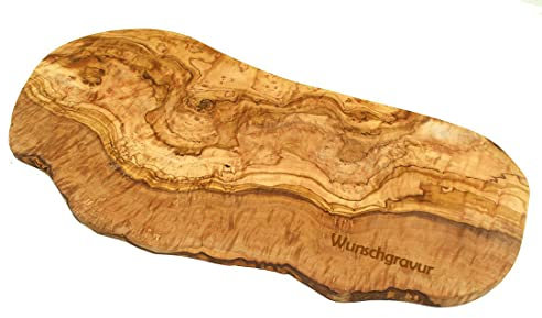 D.O.M.® Tabla de cortar rústica de madera de olivo – (25-29 cm sin grabado)