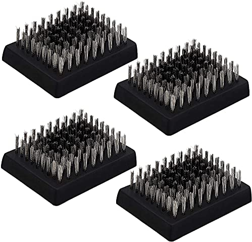 Angelkiss 4 testine di ricambio per spazzole per griglia, setole senza fili, testine sostituibili per la maggior parte delle spazzole per grill, ottimo detergente per barbecue