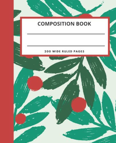 CHRISTMAS COMPOSITION NOTEBOOK WIDE RULED: Yew Christmas Tree Wide-Ruled Composition Notebooks , 200 7.5X9.25 College Ruled Pages