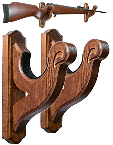 Espositori per Montaggio a Parete per Montaggio a Parete Rack per Armi Orizzontali e Ganci per Fucili Conservare Qualsiasi Fucile Fucile a Pompa Legno Duro Design ad albero biforcuto (Wenge)