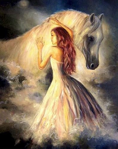 TOCAVE Malen nach Zahlen Ölgemälde nach Zahlen DIY Erwachsene Mädchen Hand Pain Kit Leinwand Ölgemälde Portrait Home Decoration Artwork 40x50cm
