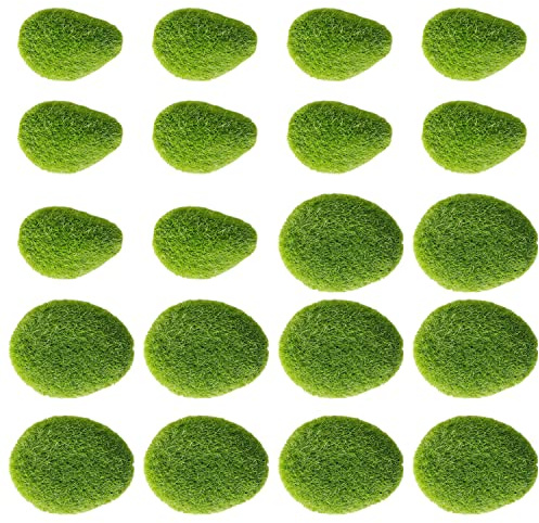 20 Pcs Artificial Moss Balls Fake Moss Stones Green Moss Balls for Fairy Gardens, Flower Arrangements, Floral Arrangements, Crafts