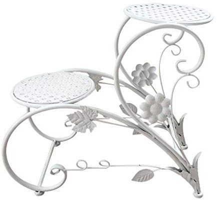 SWEGN Blumenständer für den Innen- und Außenbereich, Eisen-Pflanzenständer, Regal für Pflanzen, Eckregal, Blumentopf, Pflanzenhalter, Pflanzgefäße, Präsentationsständer, Balkon, Pflanzenständer (F