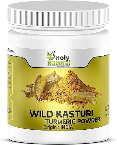 QURA Wild Kasturi Kurkuma Pulver - 100 GM (für Gesicht und Haut, Curcuma Aromatica/Jangli Haldi/Kasthuri Manjal)
