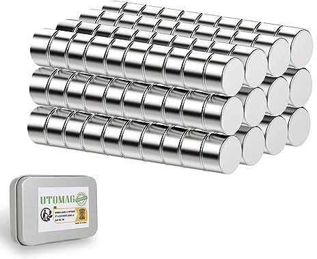 UTOMAG Aimants Puissants en Néodyme - 5x3mm, 120 Pièces - Petits Aimants Ronds Polyvalents en Terres Rares pour Réfrigérateur, Cuisine, Artisanat, Bricolage et Photos