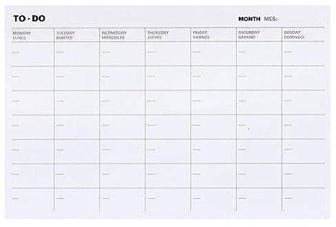Miquelrius – Zeitloser monatlicher TO-DO-Planer, Größe: 145 x 95 mm, permanente Monatsaufkleber, 16 Blatt, 80 g/m² weißes Papier