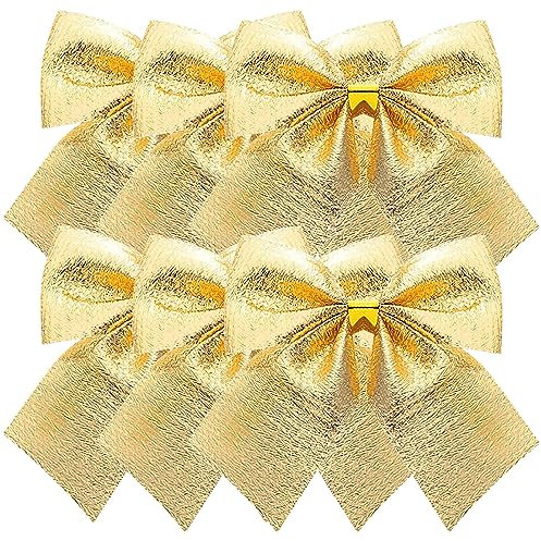 VICASKY Satz 12tlg Schleifendekorationen Selber Machen Mini-Weihnachten Weihnachtsanhänger Weihnachtsbogen Dekoration Baumbögen Weihnachtsschleifen Fräulein Kleiner Baum Weihnachtsbaum