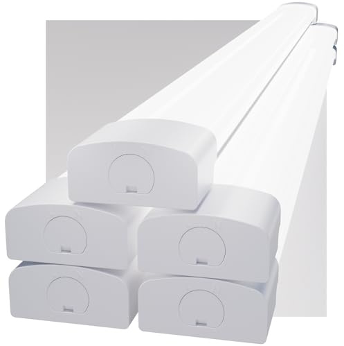 Modlicht LED Feuchtraumleuchte 120cm 5000K Kalteweiß 36W 3960LM, Deckenleuchte Röhre in Reihenschaltung, IP65 Wasserdicht Feuchtraumlampe für Werkstatt Keller Bad Büros Lager Garage-5PCS
