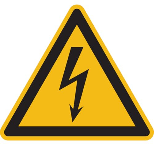 Dreifke® Warnschild, Warnung vor elektrischer Spannung W012 (Blitzpfeil) | PVC | 200mm | ASR A1.3 (DIN EN ISO 7010), 1 Stk