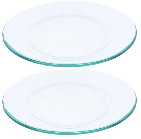 Amosfun Plat De Remplacement pour Chauffe-Cire en Verre Transparent 2 Pièces 7.80 X 7.80 X 1.50 Cm pour Brûleur À Huile Essentielle Fonte De Cire Et Lampe D’Aromathérapie