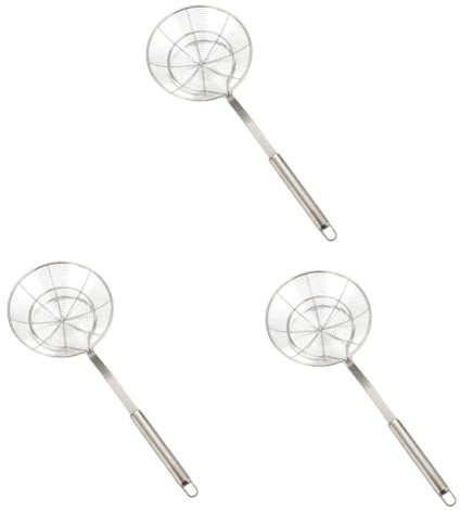 LIFKOME 3pezzi Cucchiaio Scolapasta Acciaio Inossidabile Con Rete Fine Per Friggere e Filtrare Alimenti Utensile Da Cucina Per Casa e Ristoranti Di