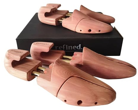 Refined.Cedar Shoe Tree Red Cedar Wooden Shoe Trees with Twin Tubes,Men's Twin Tubed Shoe Trees 6-16Sizes shoe tree wood, Clear, EU 46 - 47 / X-Large / 12.5 - 13.5 US