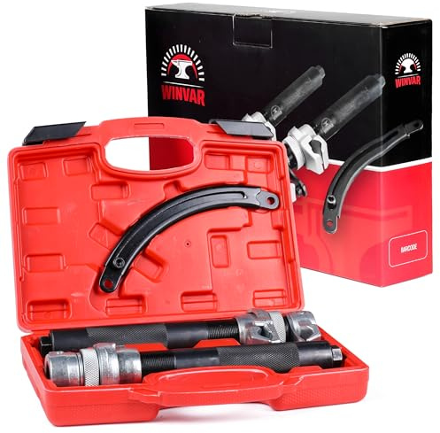 WINVAR Heavy Duty Coil Spring Compressor Tool – Ultra Rugged Macpherson Strut Remover Installer Tool with Safety Jaws & Holder for Suspension Work Truck, Car, UTV, ATV – 2 Pcs with Max Load 2300Pound