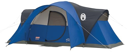 Coleman Montana Campingzelt für 8 Personen mit Regenfliege, wetterfestes Familienzelt in 15 Minuten aufgebaut, passt für mehrere Luftbetten