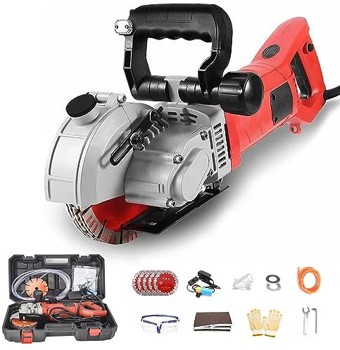 Rainureuse Murale 8300W – 5 Lames Scie De 160 Mm De DiamèTre, Fente – 35 Mm De Largeur + 58 Mm De Profondeur, Formage Unique Sans PoussièRe – Machine De DéCoupe Rainures Murales