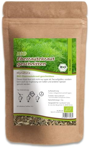 Mynatura Bio Eberrautenkraut getrocknet und geschnitten I Aromatischer Kräutertee I Zum Räuchern I Teekraut I Kräftige Aromen I Im Beutel 500g