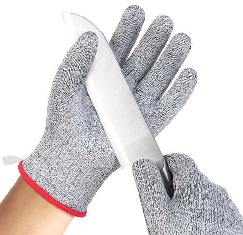 HPHST Schnittfeste Handschuhe für Herren und Damen, Arbeitshandschuhe A5 Schutzhandschuh Schnittsichere Montage Handschuhe Gartenhandschuhe 1 Paar Grau (XXL)