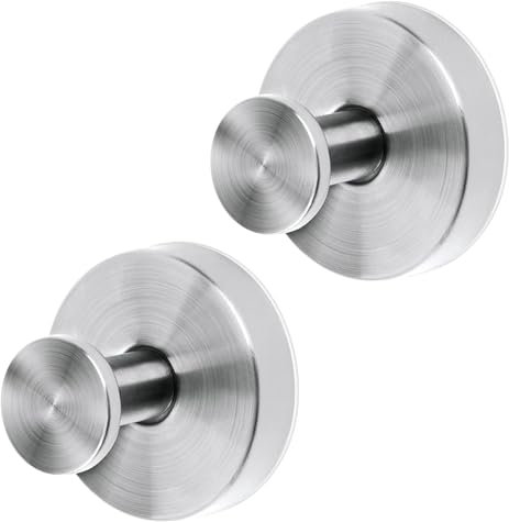 WPNCYK 2 PCS Premium Stainless Steel Suction Cup Hanger, Bathroom Suction Hooks for Wall, Glass, Mirror, Smooth Surface (Silver)