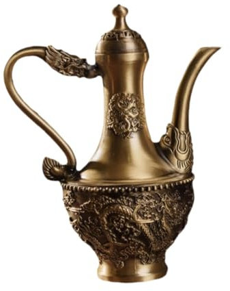 Sharplace Cafetière turque Bouilloire à thé Verres Décoration d'intérieur Cuivre Service turc Flacon Théière en laiton pour salon Mariage Chambre