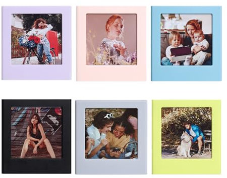 Square Magnetic Photo Frame for Refrigerator,Personalised Colorful Magnetic Picture Frames for Instax Square SQ40/SQ1/SQ20/SQ10/SQ6/SP-3 Films, for 2.8 x 3.4 inch Pictures（6 Pack）