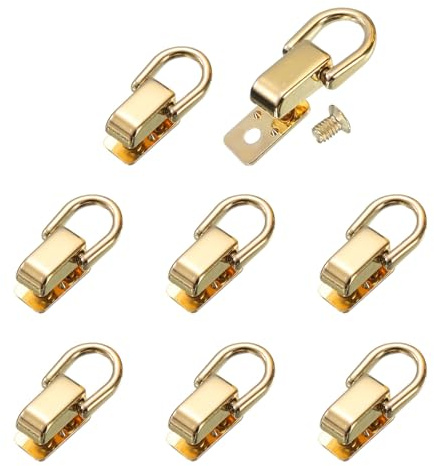 QUARKZMAN Attaches à Boule Métalliques Rivets Anneau D, 8 Pcs Boutons à Tête de Poteau Boule 360 Rotatif Rivets Avec 2 Vis pour Connexeur de Chaîne Sac DIY Artisanat Cuir (Or)
