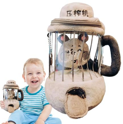 Small Mice Plush - Toy Blender Plush | Nursery Decor, Easter Basket Stuffers, Kitchen Role-Play Props with Pull-String for Imagination Development