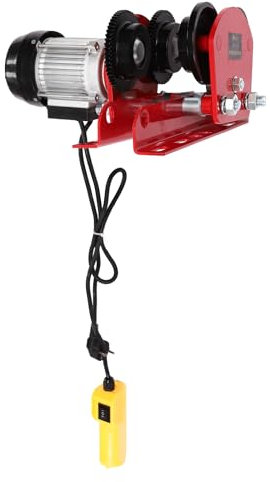 HOARLICN Treuil électrique 370 W 220 V - Mini palan électrique 1 T - Empattement réglable de 68 à 120 cm - Avec étrier de montage pour chantiers de construction, usines, ports