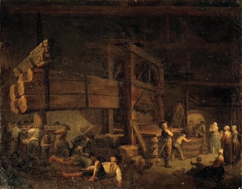 POSTERIIk Célèbre Toile d'art Abstrait L'art imprimé Vinification Pressurage en Vermenton Pressoir collé en Bourgogne Peinture d'Étienne collé Poster Image Pour la Décoration de Bureau 60x90cm