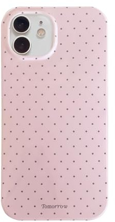 Reownest Handyhülle für iPhone 12/12 Pro Polka Dot Hülle, Cute Mode Wellenpunkt Muster Aesthetic Design Case für Frauen Mädchen, Weiche TPU Cover Ultra Dünne Silikon Stoßfest Schutzhülle-Rosa