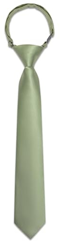 Ailisus Boys Sage Green Tie Silk Solid Color Pre-tied Kids Clip On Necktie Adjustable Formal Wedding School Graduation