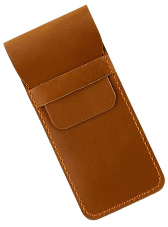 Vintage Leder Stifteetui Großes Fach Stifttaschen Tragbare Reise Füllfederhalter Organizer Hülle für Männer Frauen Ledertasche, Braun