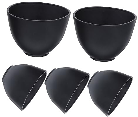 SMASOLO 5 piezas Cuencos Faciales de Silicona para Mezcla de Mascarillas DIY Cuidado Piel Negro Portátil Spa Belleza